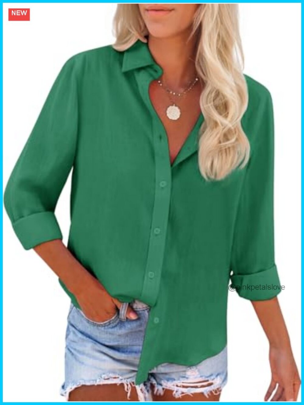 Women's Cotton Oxford Button Down Shirt Long Sleeve Blouse